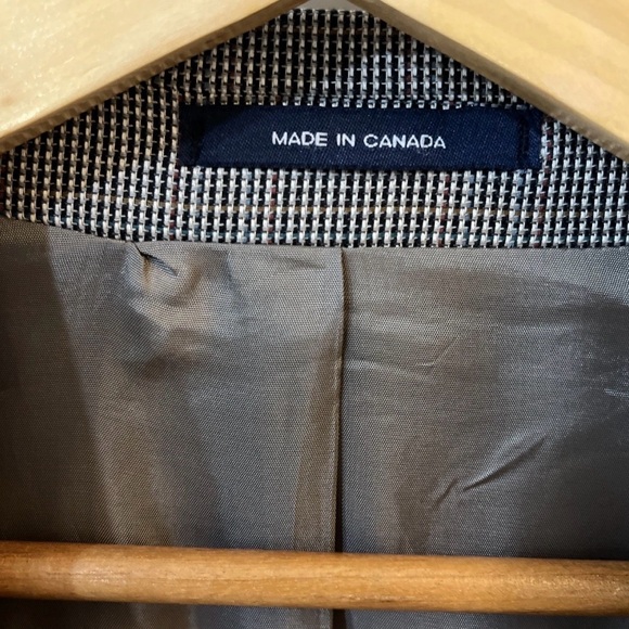 Chaps Ralph Lauren Grey & multicolor Plaid Blazer Suit Jacket Mens 46R Wool Silk - Picture 4 of 7